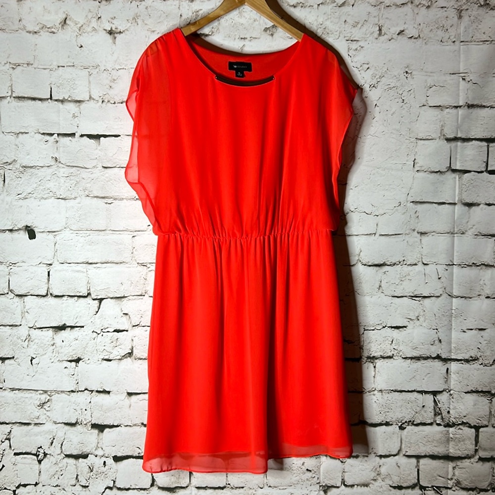 Women’s orange sheer overlay dress XL